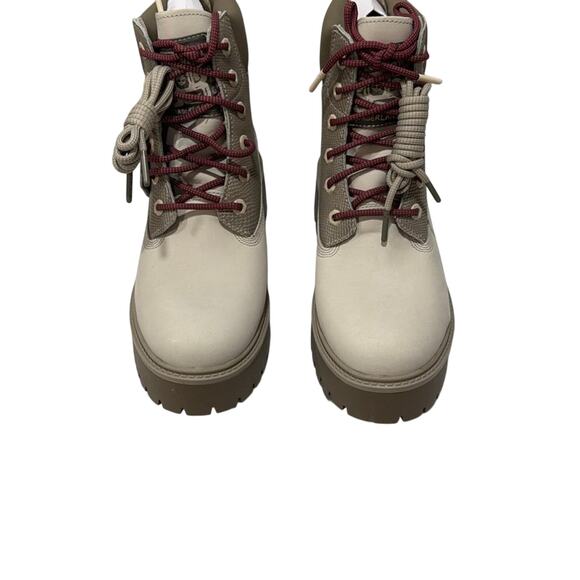 Timberland Stone Street Platform Hiker Boots -White Nubuck-Size: 8.5 - Picture 11 of 13